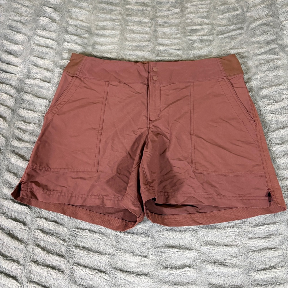 REI Co-op Savanna Trails Hiking Shorts Women 14 Brown Rust Cordura Nylon Stretch